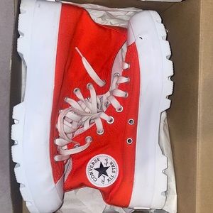 Orange High Top Lugged Converse